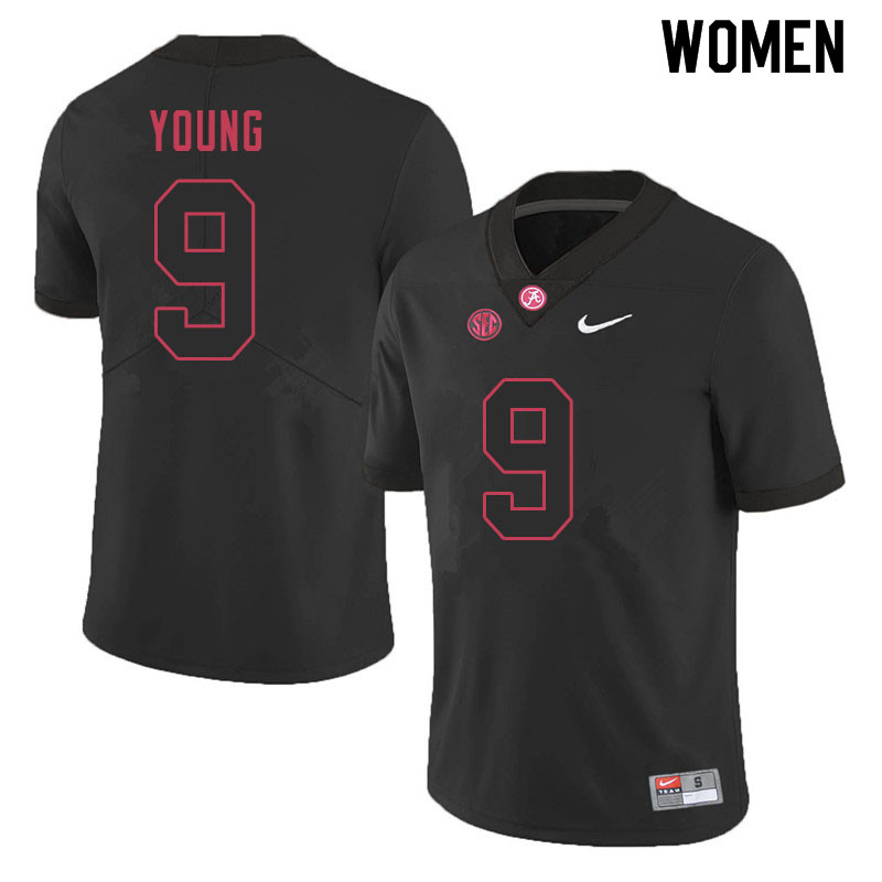 Alabama Crimson Tide Women's Bryce Young #9 Black NCAA Nike Authentic Stitched 2020 College Football Jersey NG16K43NJ